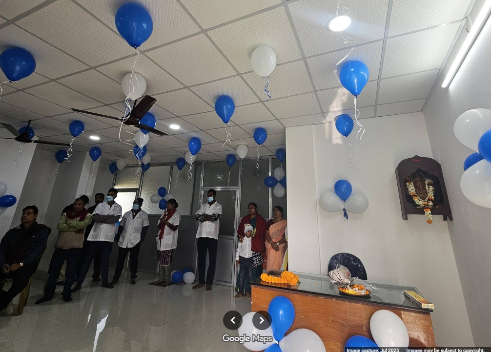 Interior of the clinic decorated for an opening event
